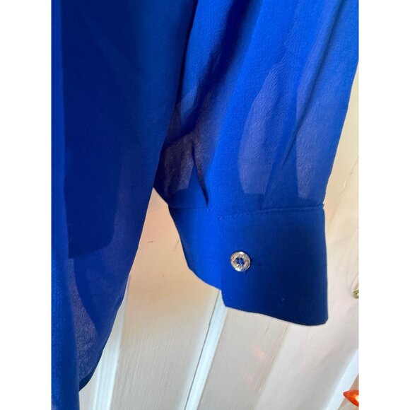 Calvin Klein women’s size large blue long sleeve blouse - Picture 8 of 8